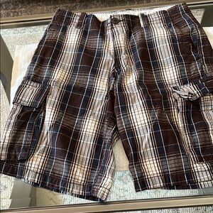 Aeropostale Brown and Blue Cargo Shorts